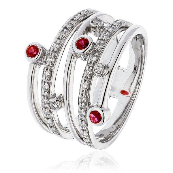 Ruby and Diamond Cocktail Ring - HEERA DIAMONDS
